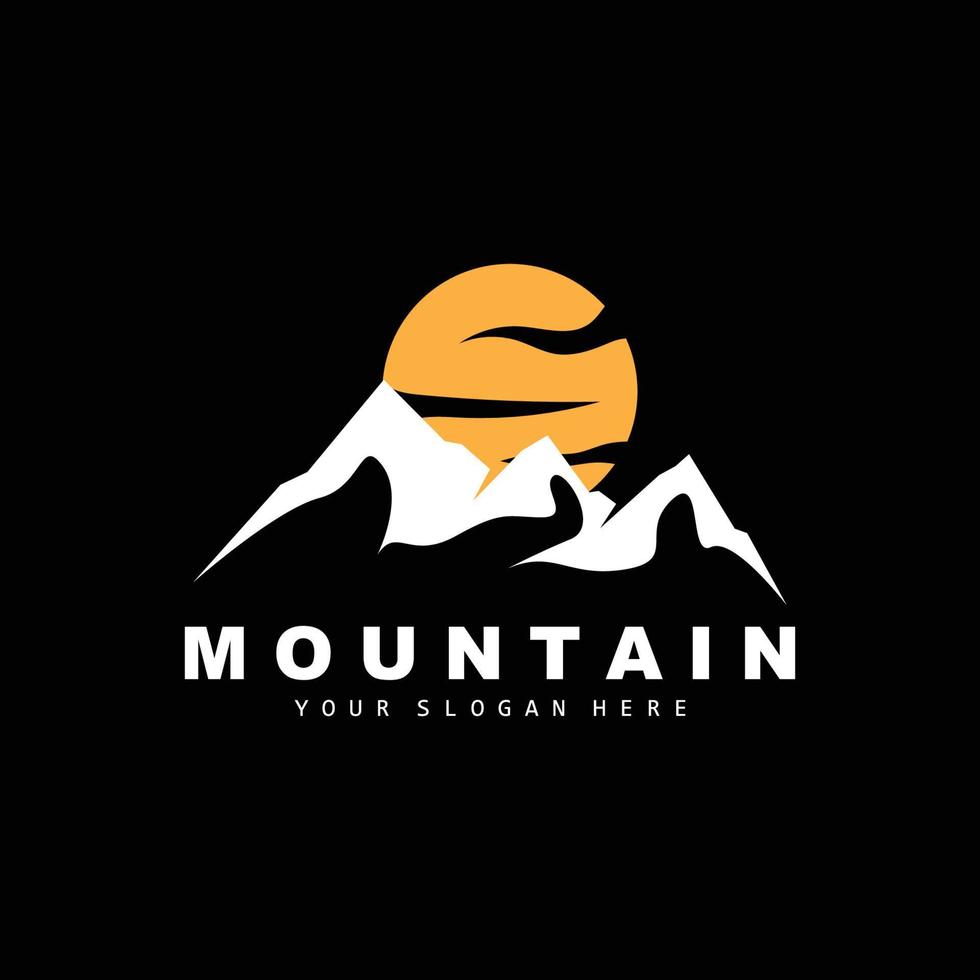 Mountain Logo Design, Vector Place For Nature Lovers Hiker