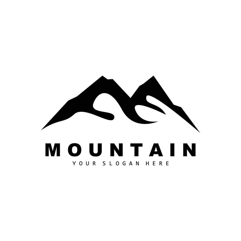 diseño del logotipo de la montaña, lugar vectorial para los amantes de la naturaleza vector