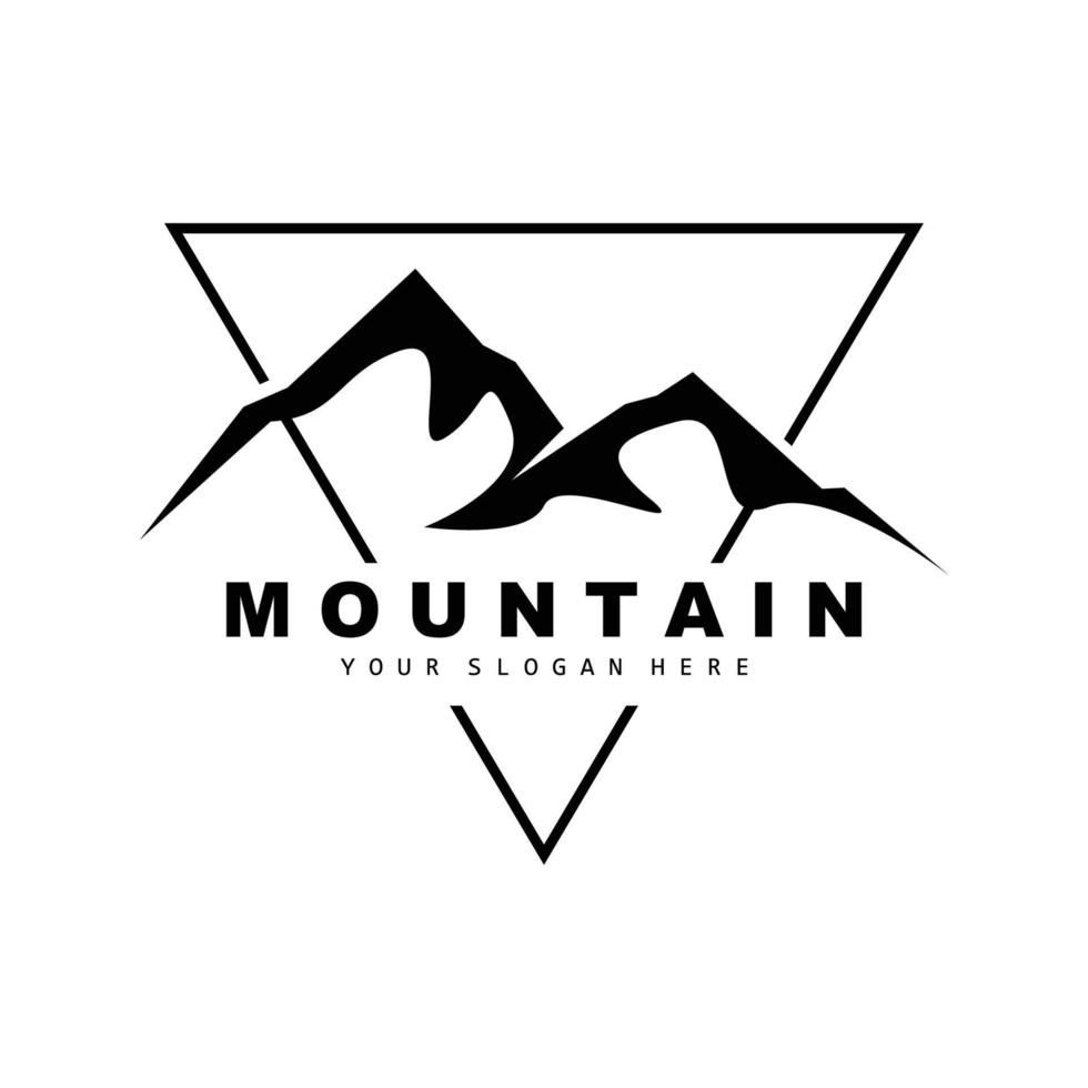 Mountain Logo Design, Vector Place For Nature Lovers Hiker