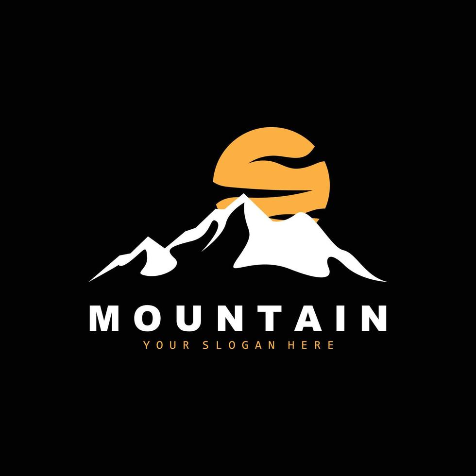 Mountain Logo Design, Vector Place For Nature Lovers Hiker