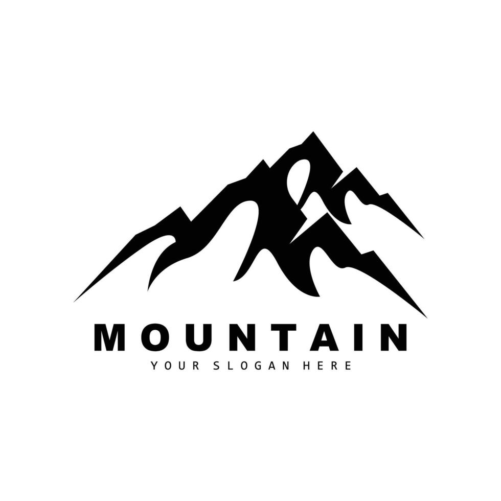 Mountain Logo Design, Vector Place For Nature Lovers Hiker