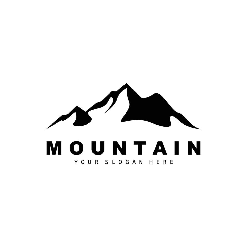 diseño del logotipo de la montaña, lugar vectorial para los amantes de la naturaleza vector