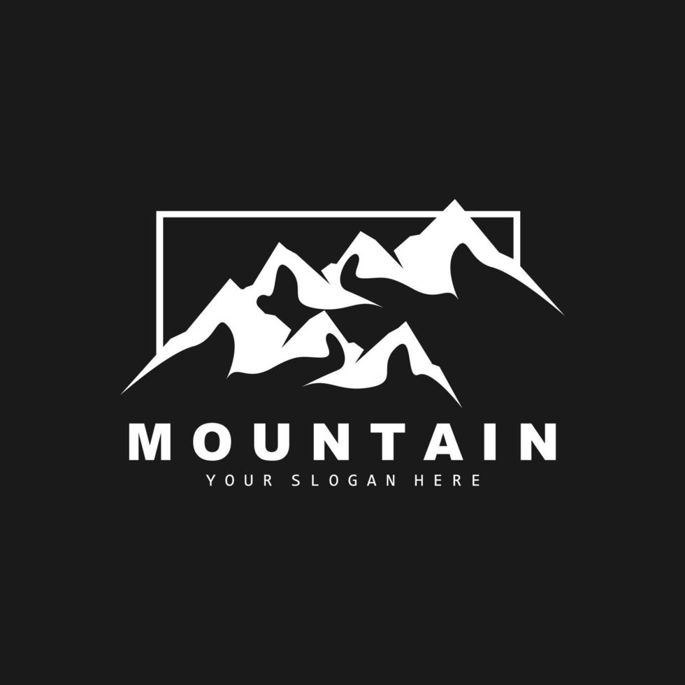 diseño del logotipo de la montaña, lugar vectorial para los amantes de la naturaleza vector