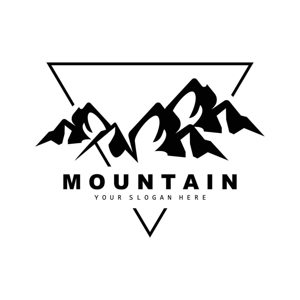 Mountain Logo Design, Vector Place For Nature Lovers Hiker