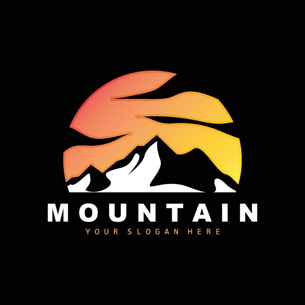 diseño del logotipo de la montaña, lugar vectorial para los amantes de la naturaleza vector