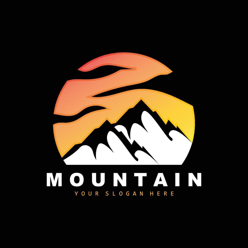 Mountain Logo Design, Vector Place For Nature Lovers Hiker