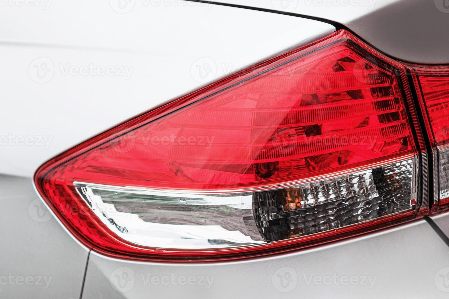 Stoplight of modern silver car photo
