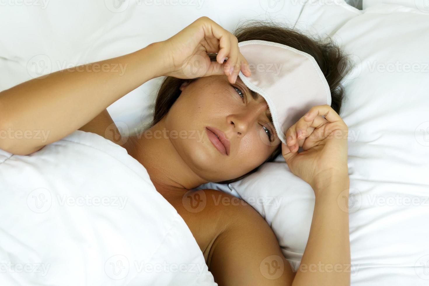 Woman is feeling bad after not enough sleeping 16289768 Stock Photo at