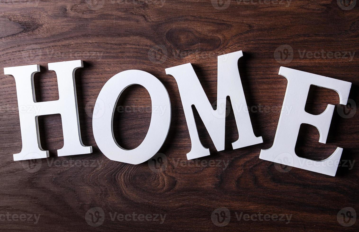 White letters with word HOME photo