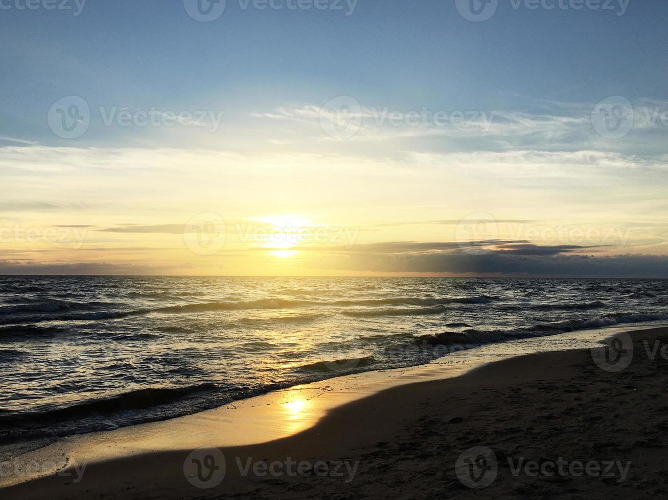 Sunset over the sea photo