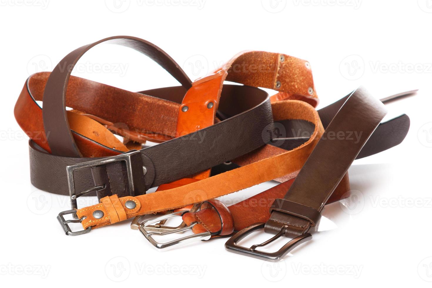 Different leather belts photo