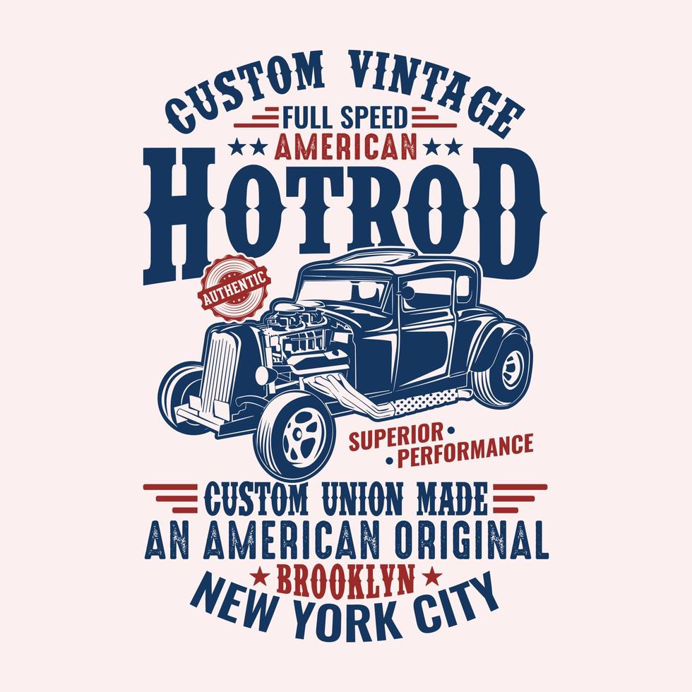 Custom oldtimer 1937 hotrod - Hot Rod t shirt design vector