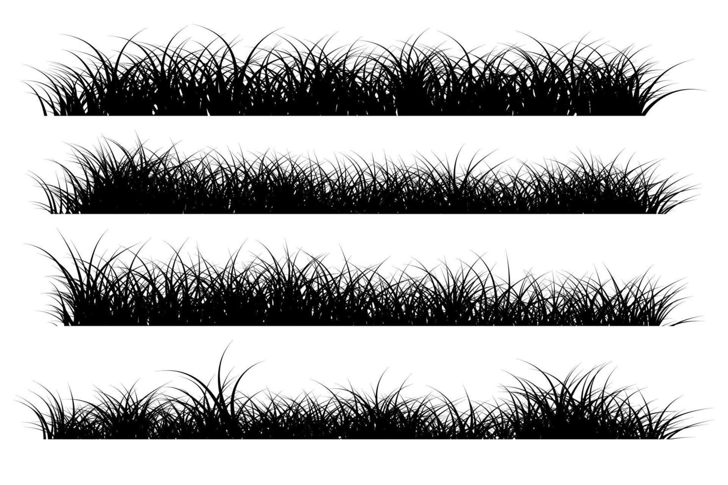 hierba negra. silueta de hierba vector