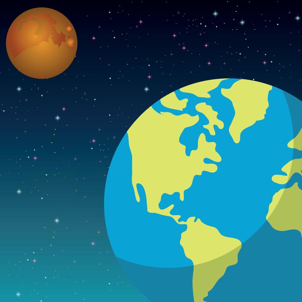 tierra y luna, tierra, luna, espacio, universo vector