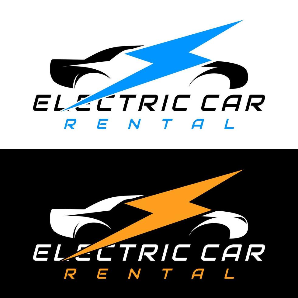 electric car logo design vector