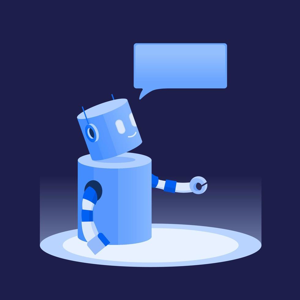 Chat bot Robot Cartoon Illustration Artificial Intelligence Assistant Computer Technology Vector Design