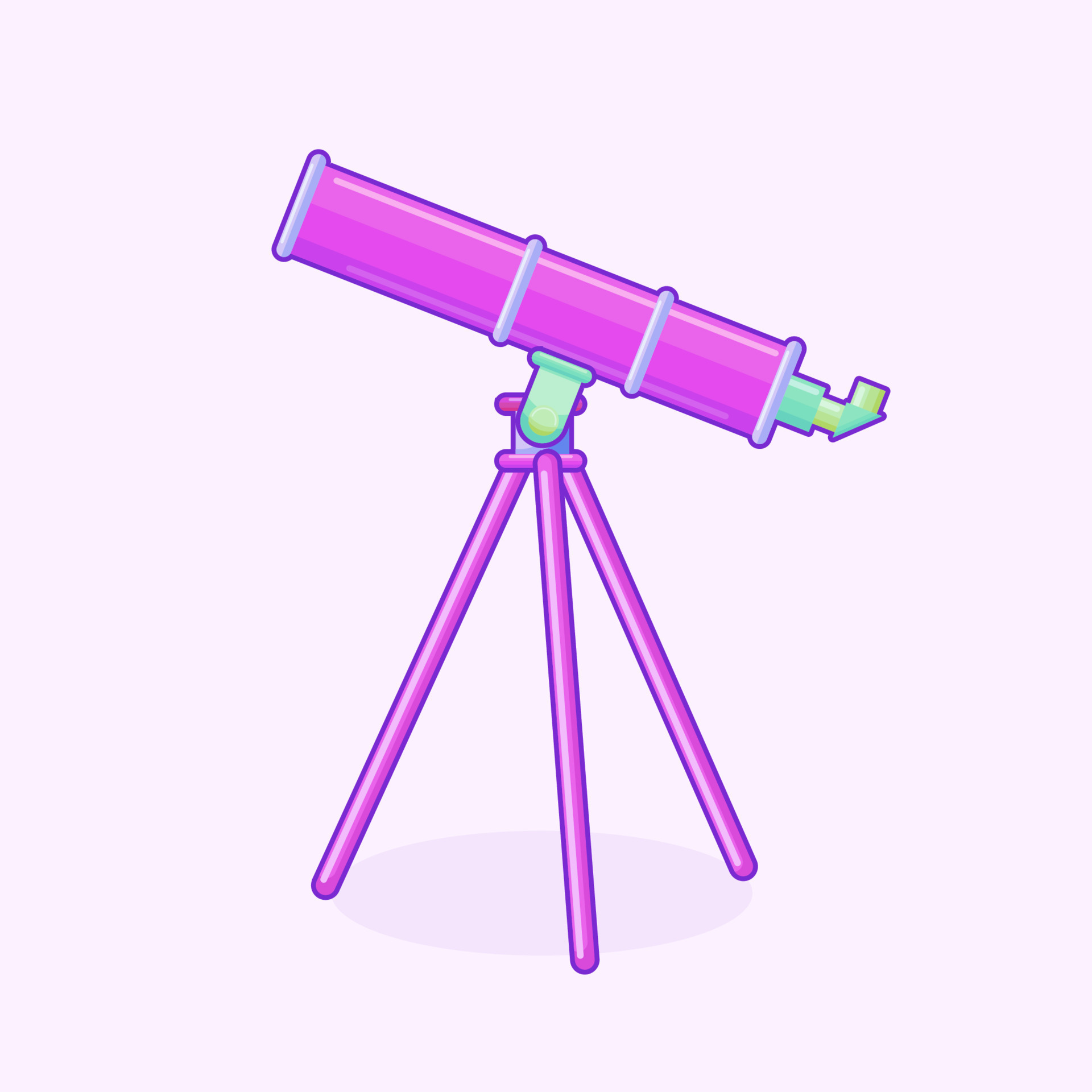 Telescope Cartoon Vector Astronomy Science Instrument for Sky