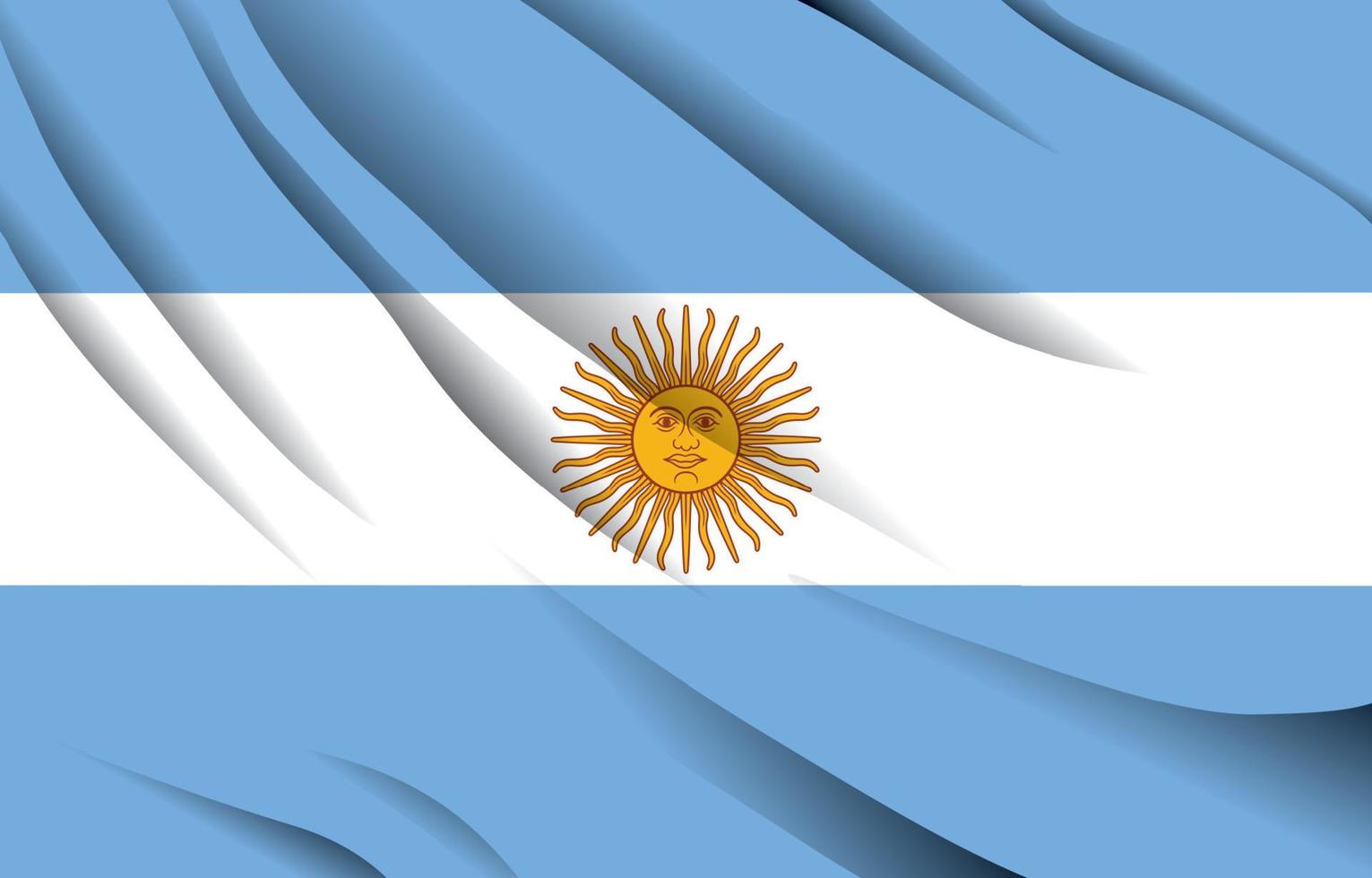 Argentina national flag waving realistic vector illustration