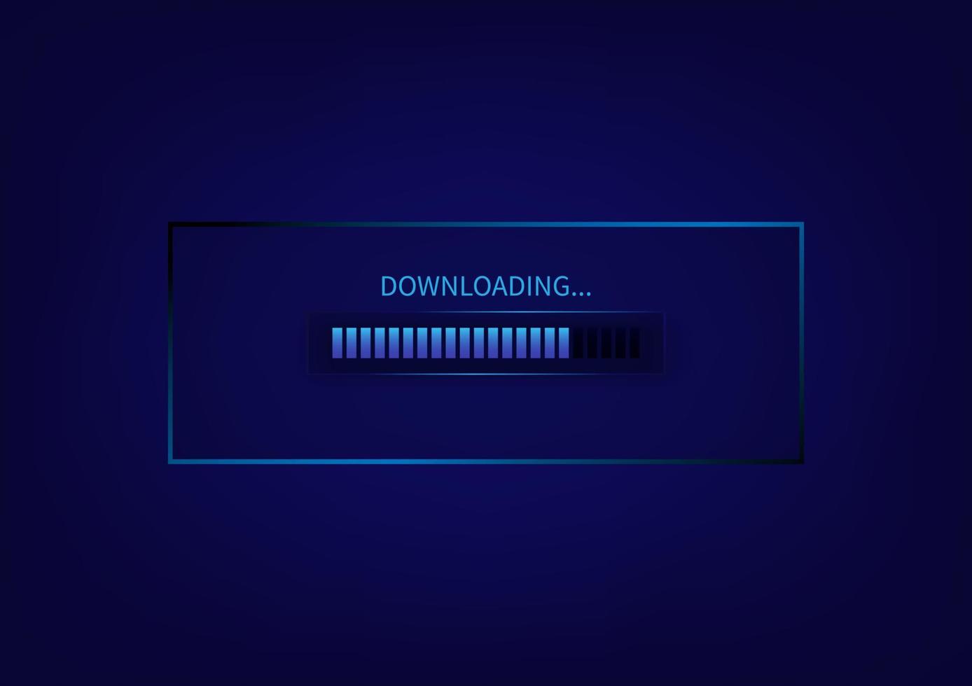 Loading data window with progress bar of file copying on blue background vector