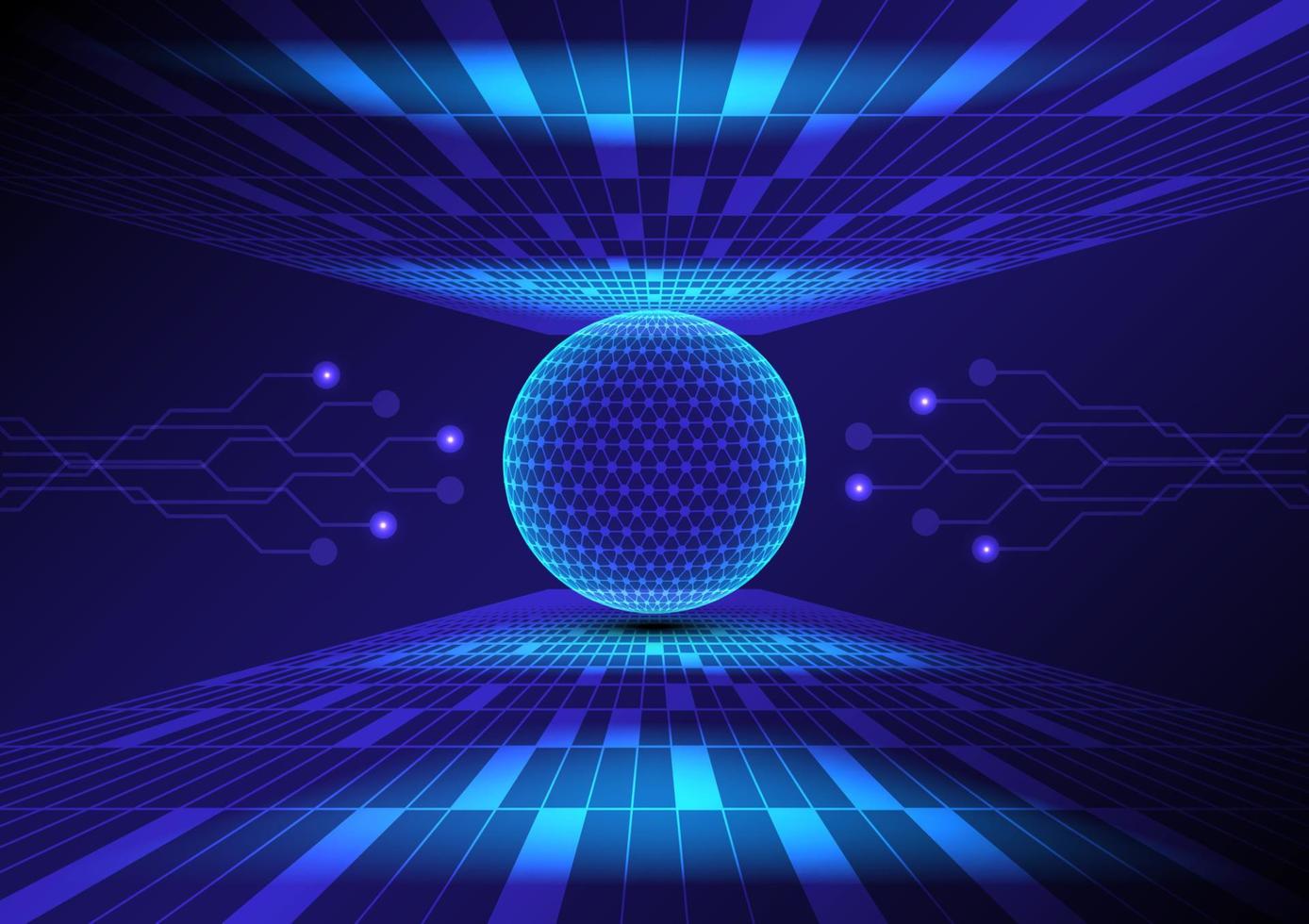 Global Digital Connections. Abstract 3D Sphere technology HUD Element background vector