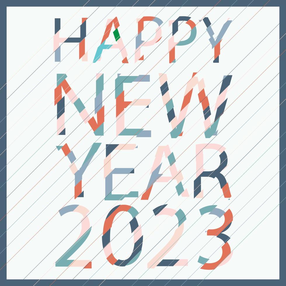 Sliced text happy new year abstract effect vector