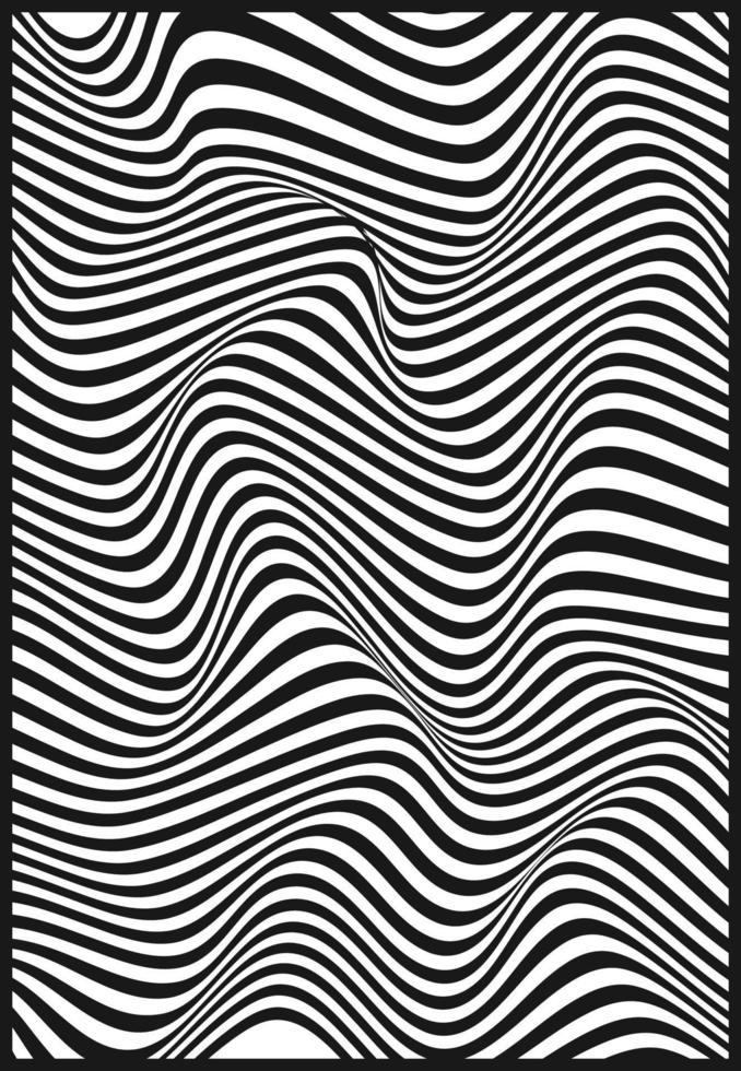 Black and white wave lines, vector abstract background, 3d printable lines