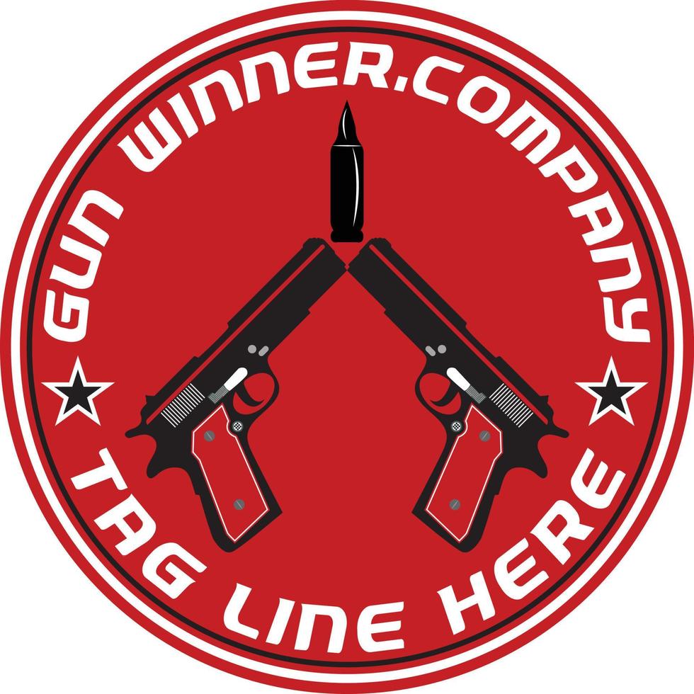 Vantage gun logo and Bullet logo design editable vector file