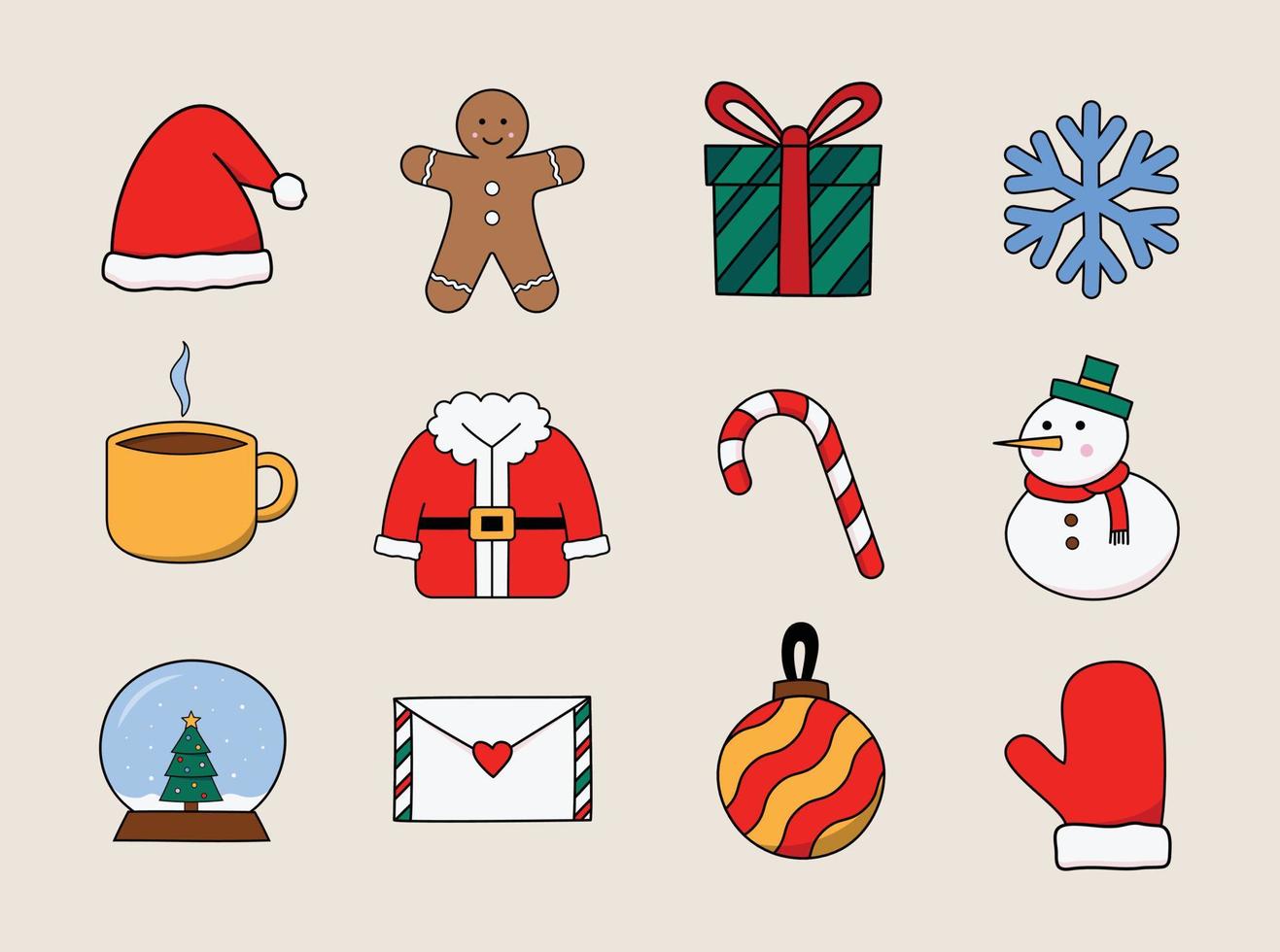 Christmas Stickers Collection Illustrations vector