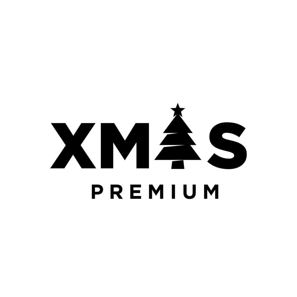 Pine Tree letter initial logo icon design merry christmas xmas vector