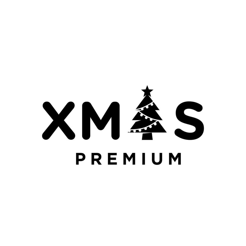 Pine Tree letter initial logo icon design merry christmas xmas vector