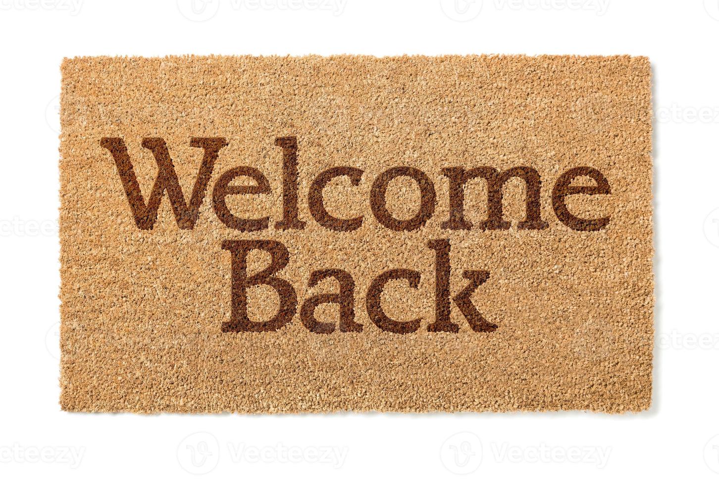 Welcome Back House Mat On White photo