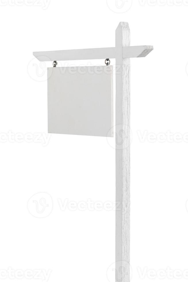 Blank Real Estate Sign Isolated on a White Background. photo