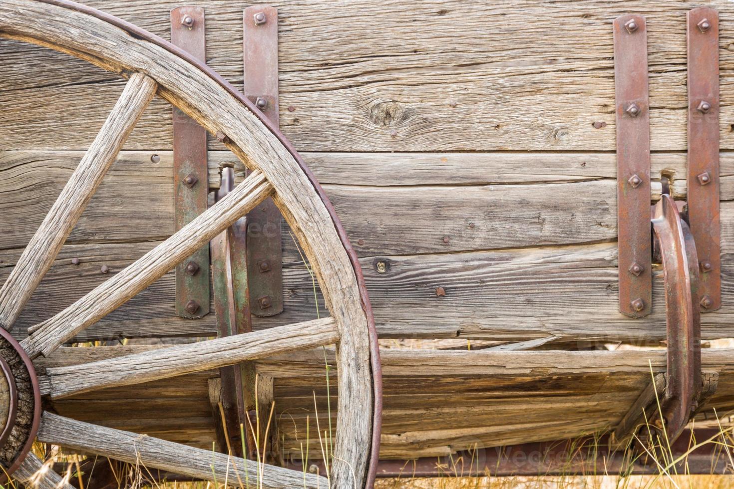 Abstract of Vintage Antique Wood Wagon Parts. photo