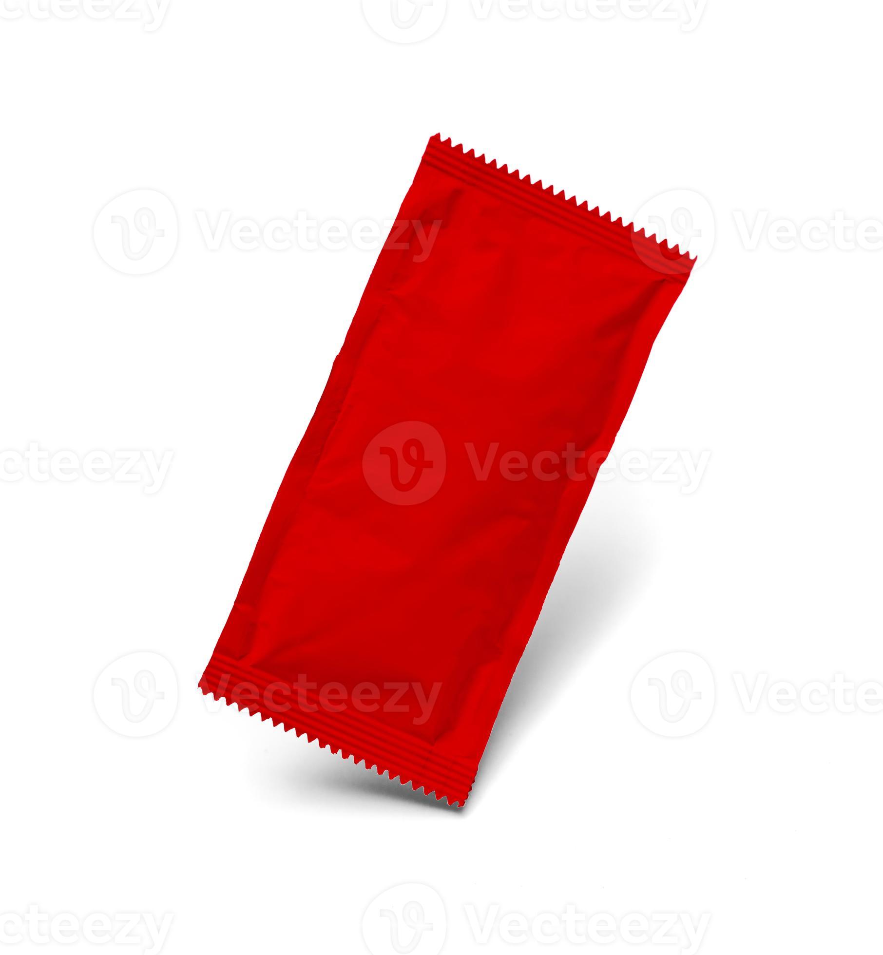 Blank Red Condiment Packet Floating Isolated on White Background 16292510 Stock Photo at Vecteezy