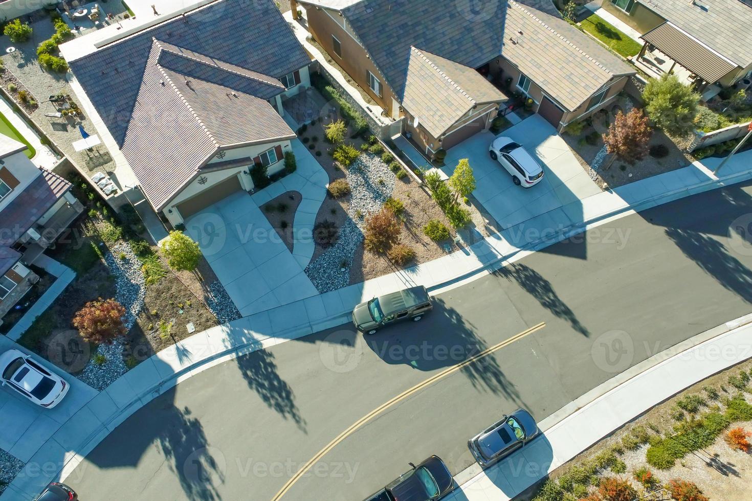 Aerial View of Populated Neigborhood Of Houses photo