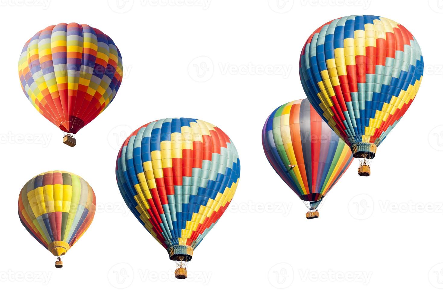 A Set of Hot Air Balloons on White photo