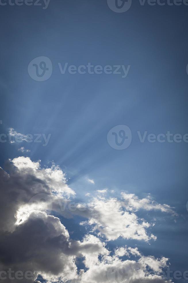 Silver Lined Storm Clouds with Light Rays and Copy Space photo