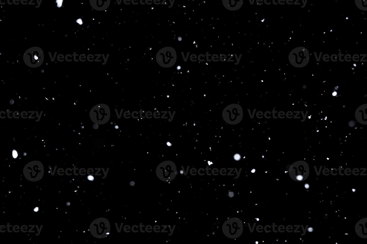 Element for winter design or overlay. Real snow over black background. photo