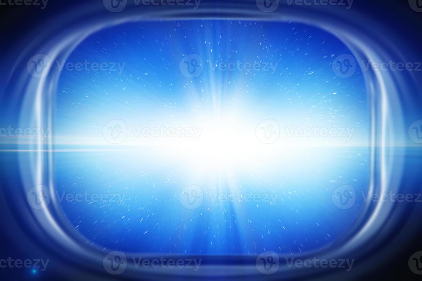 View from spacecraft window during Interstellar travel photo