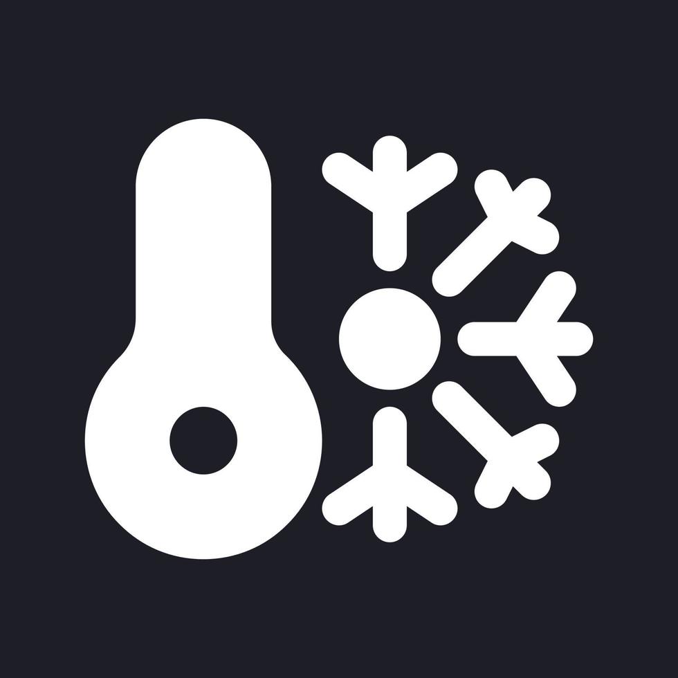 Climate control system dark mode glyph ui icon. Cooling appliance. User