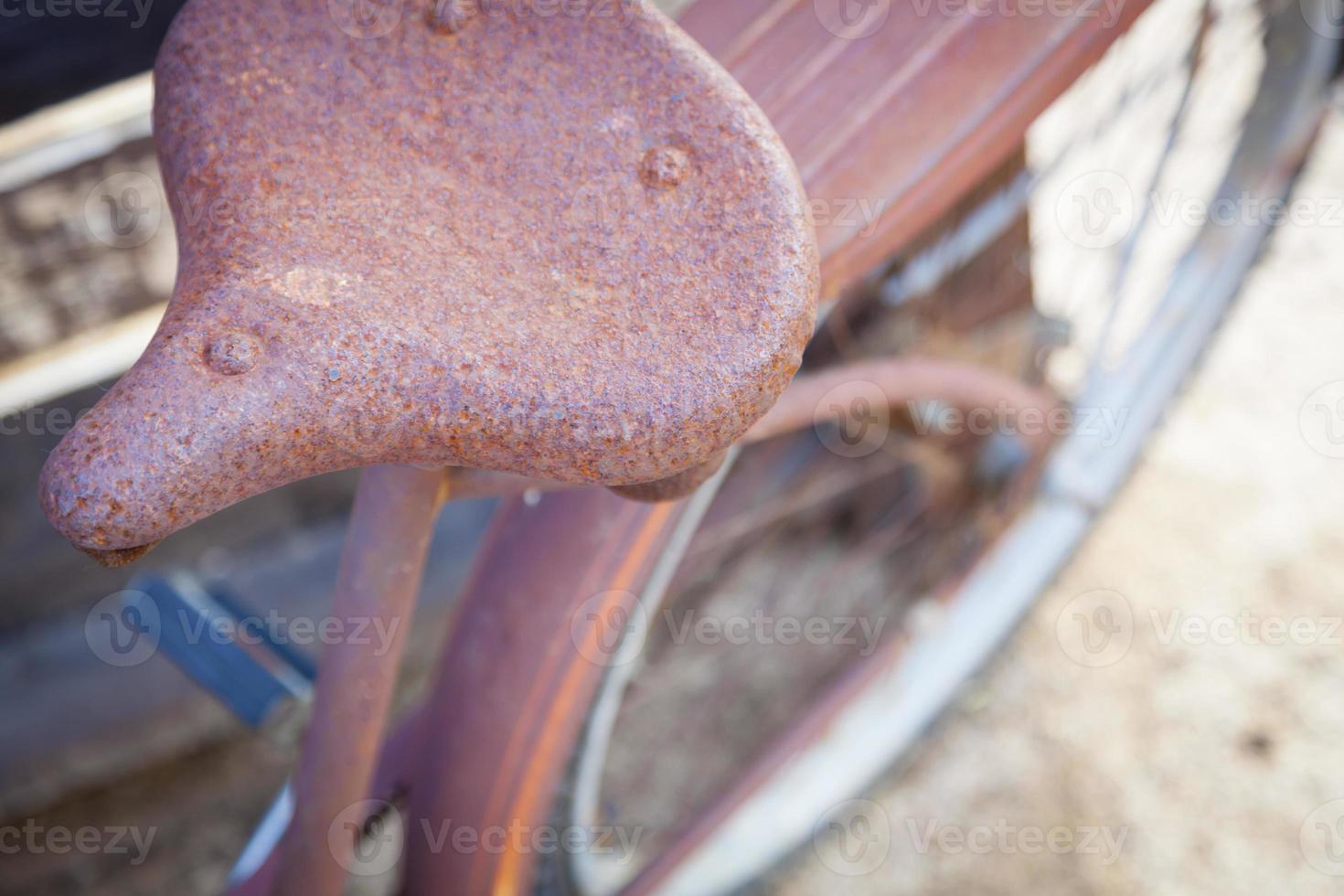 Abstract of Old Rusty Antique Bicycle Seat photo