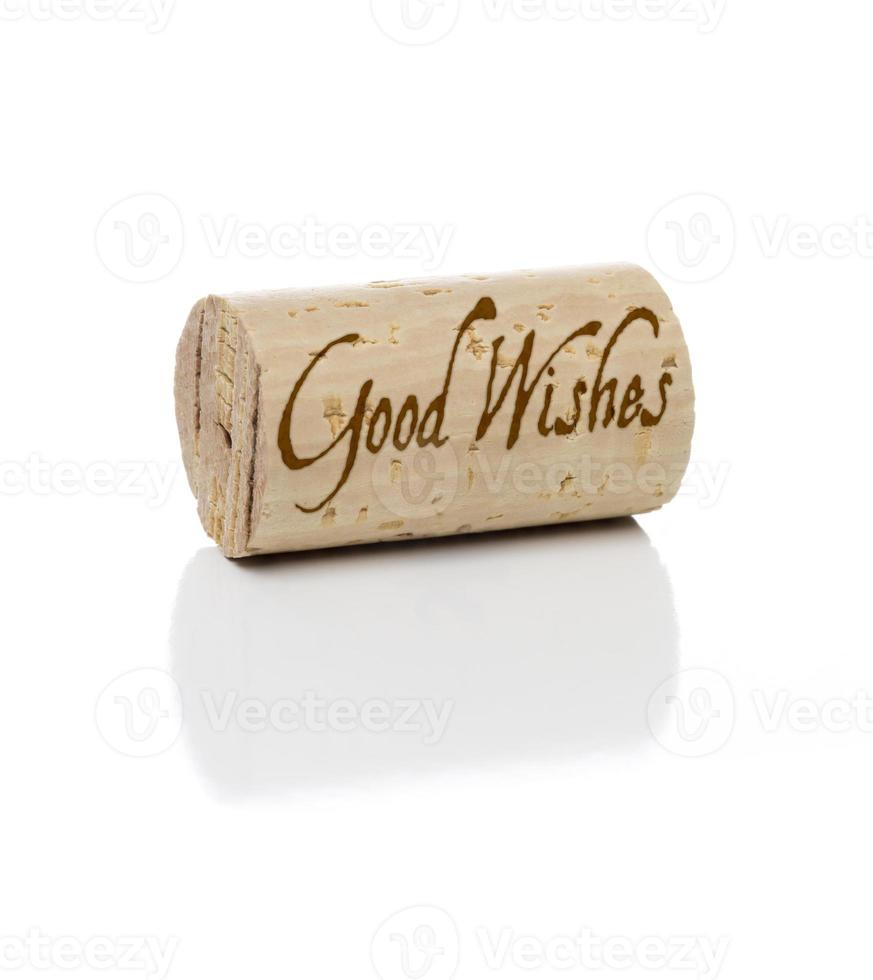 Good Wishes Branded Wine Cork on White photo