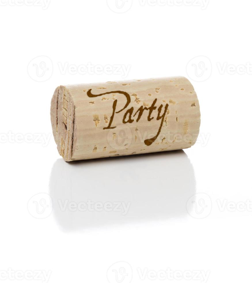 Party Branded Wine Cork on White photo