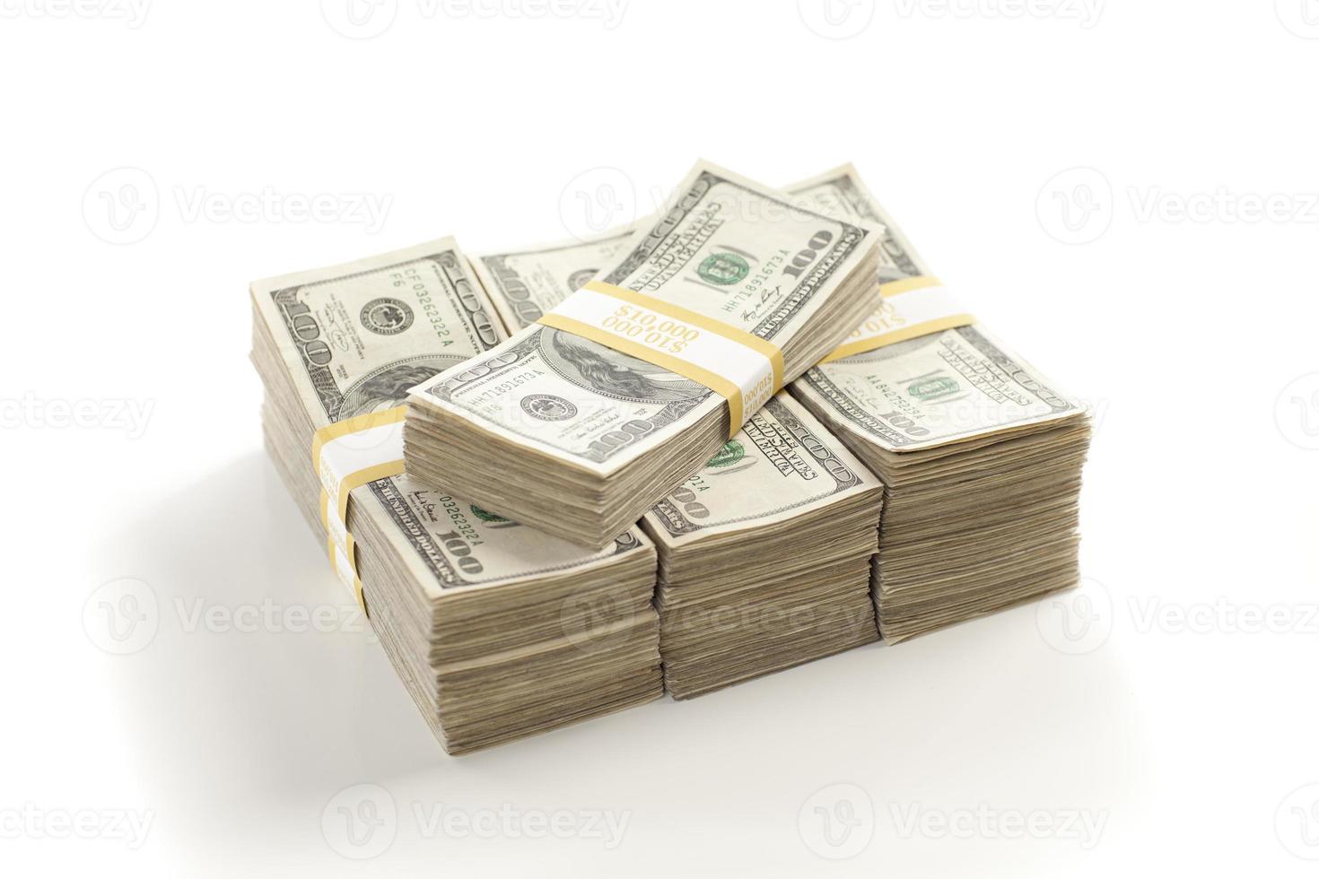 Stacks of One Hundred Dollar Bills photo