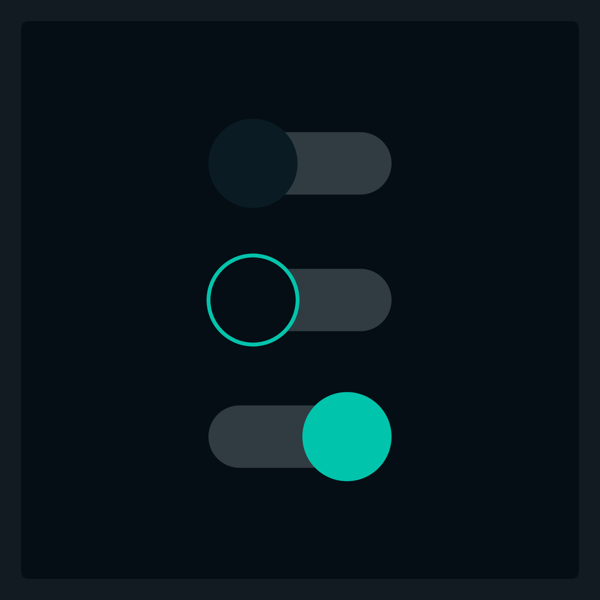 On and off toggle switch ui element template editable isolated vector