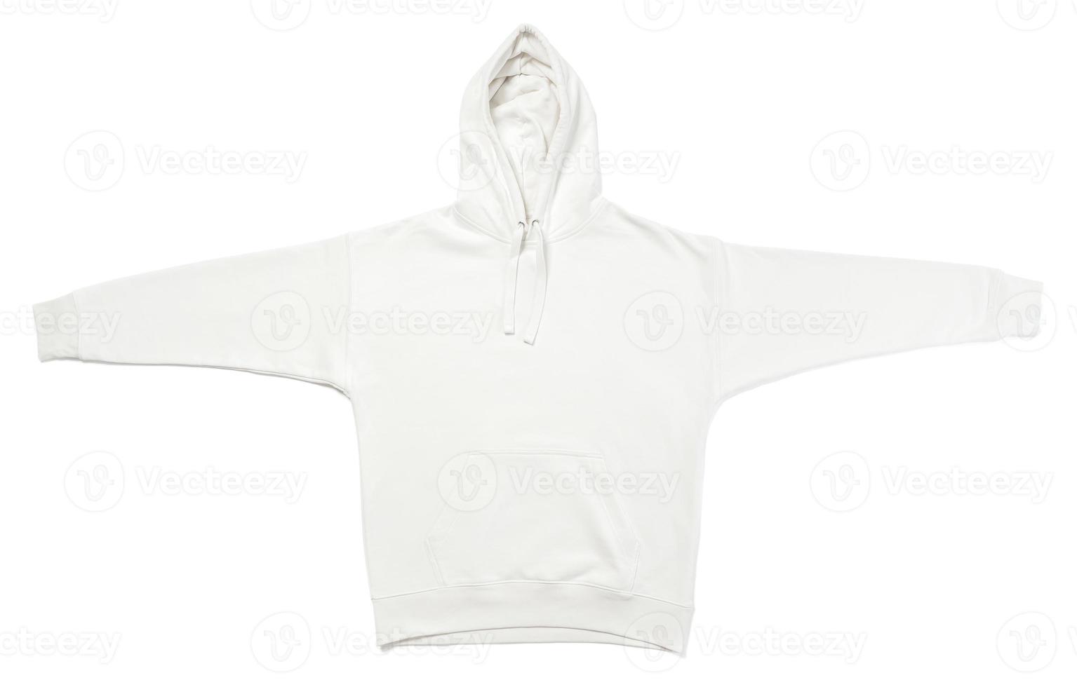 White blank hoodie on white background for design photo