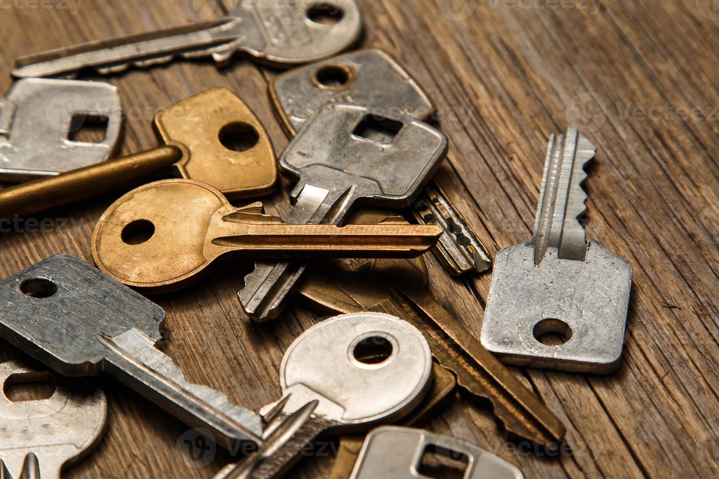 Bronze and silver scattered keys photo