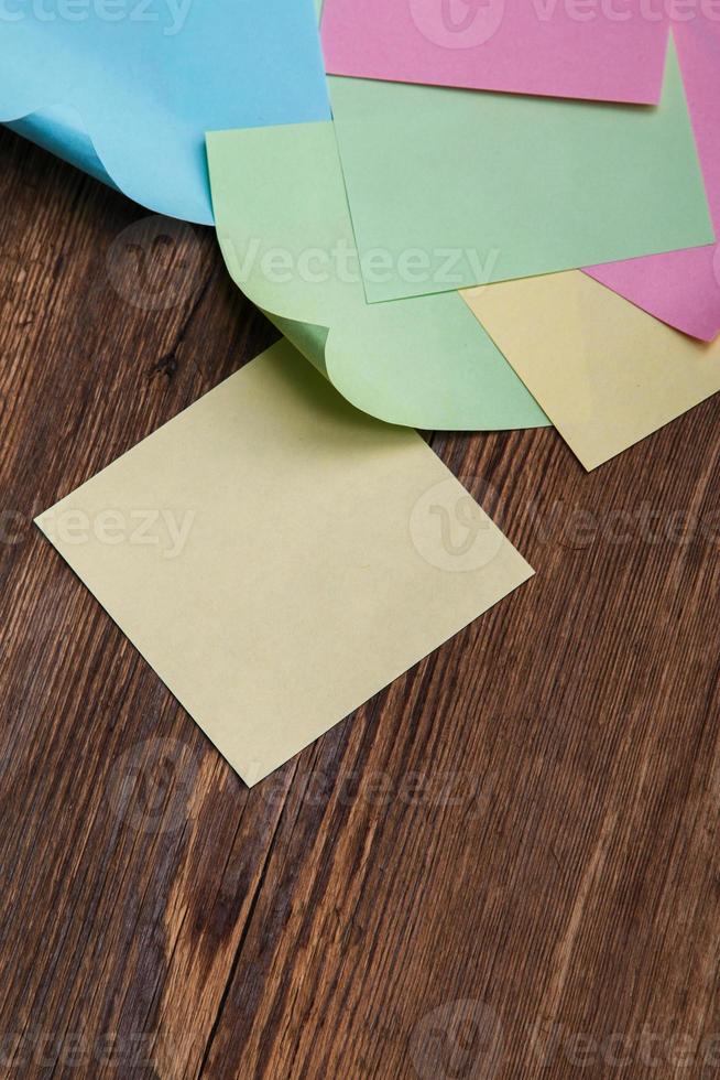 Multicolored paper stickers photo