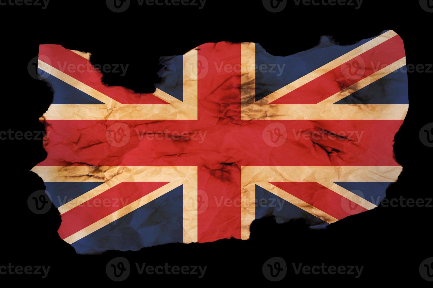 British flag over old paper texture photo