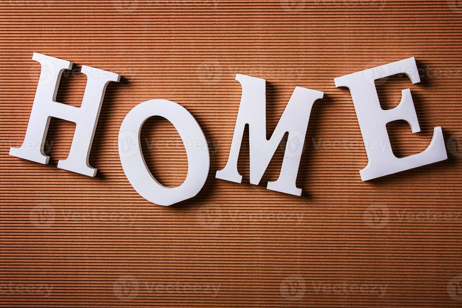 White letters with word HOME photo